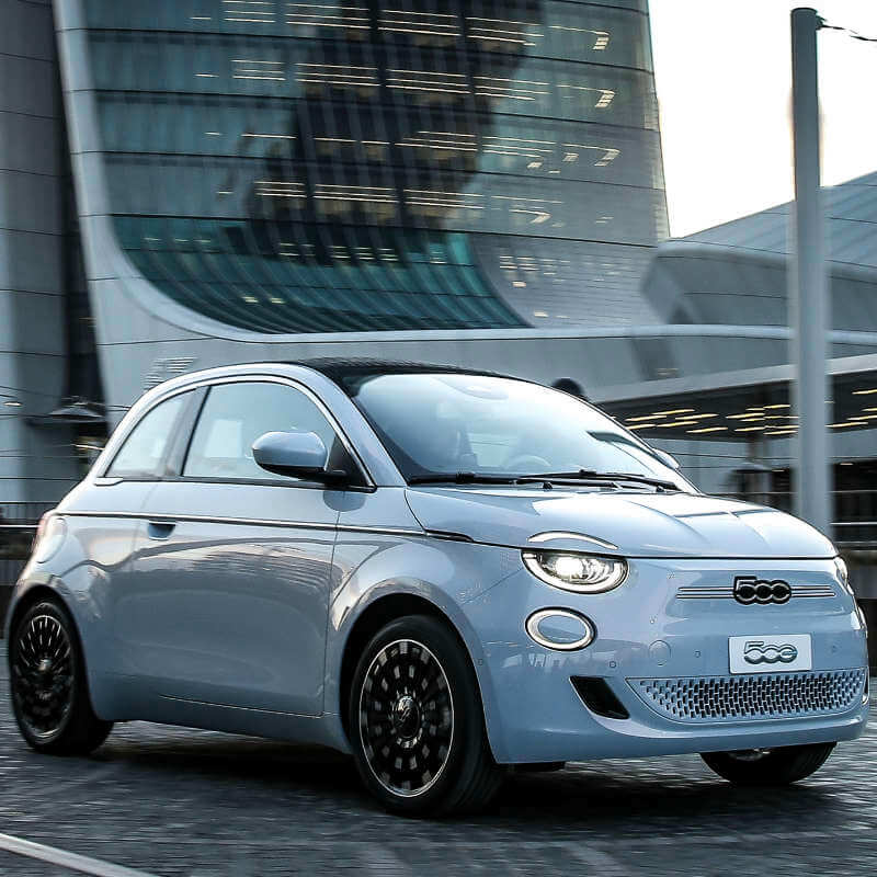 Celestial Blue Electric Fiat 500